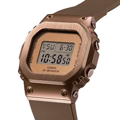 Pre-owned Casio G-shock Gm-s5600br-5jf Brown Metal Case Digital Watch Limited Series