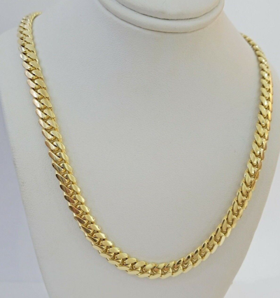 Pre-owned My Elite Jeweler Solid 10k Yellow Gold Miami Cuban Link Chain Necklace 22" 7mm Heavy Weight, Real