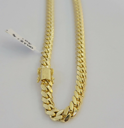 Pre-owned My Elite Jeweler Solid 10k Yellow Gold Miami Cuban Link Chain Necklace 22" 7mm Heavy Weight, Real