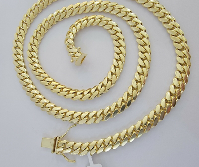 Pre-owned My Elite Jeweler Solid 10k Yellow Gold Miami Cuban Link Chain Necklace 22" 7mm Heavy Weight, Real