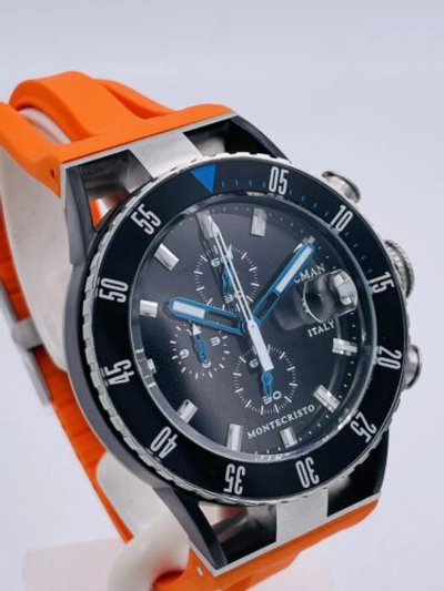 Pre-owned Locman Watch  Montecristo Chrono 512kor/735 Rubber Orange On Sale