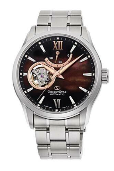 Pre-owned Orient Star Watch Rk-at0010a Men's Silver Red Brown Analog Round Semi Skel..jp