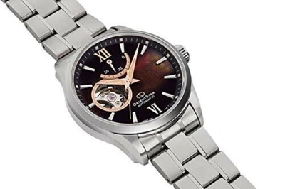 Pre-owned Orient Star Watch Rk-at0010a Men's Silver Red Brown Analog Round Semi Skel..jp