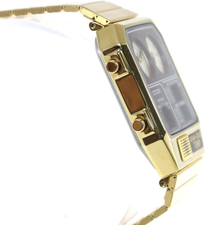 Pre-owned Citizen Ana-digi Temp Reproduction Model Watch Gold Jg2101-72x