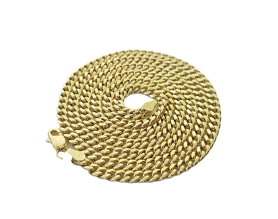 Pre-owned Globalwatches10 10k Gold Ankh Cross Egyptian Symbol Pendant Charm 4mm Cuban Link Chain 26" Inch In Yellow