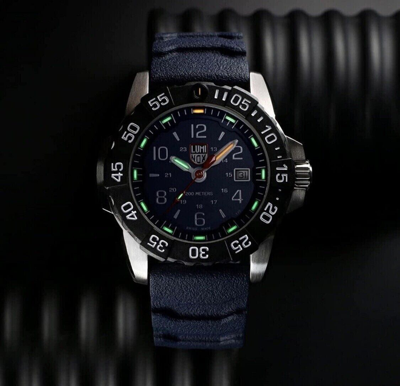 Pre-owned Luminox Xs.3253.cb Blue Dial Sports Sapphire Glass Rubber Swiss Made Watch