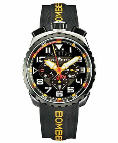 Pre-owned Bomberg Bolt-68 Neon Bs45chsp.050-11.3 Men's Unused Watch Quartz Black With Box