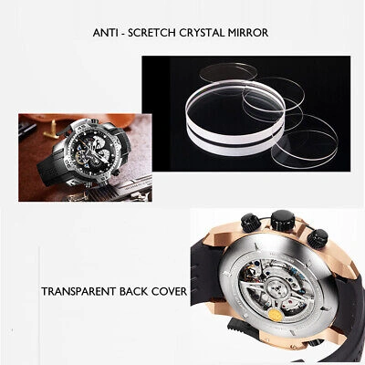 Pre-owned Reef Tiger Men Luxury Automatic Mechanical Wrist Watch With Year Month Date Week