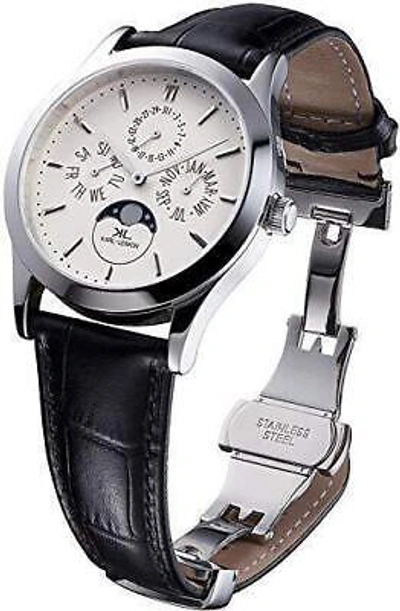 Pre-owned Karl-leimon Wristwatch Cpwh01 Moonphase Classic Pioneer Analog Date Calendar
