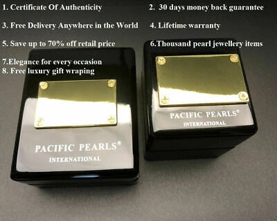 Pre-owned Pacific Pearls® 9mm Akoya Diamonds Pearl Earrings Gold Anniversary Gifts For Her In White