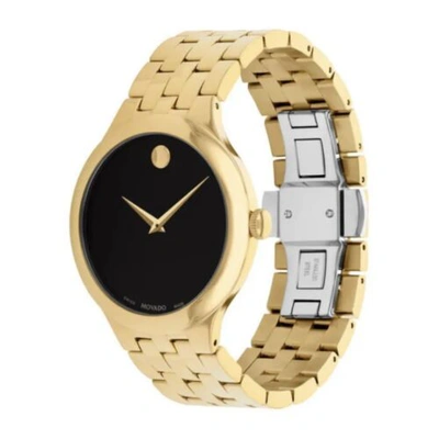 Pre-owned Movado Veturi Classic Gold Pvd Mens Stainless Steel Watch 40mm 0607417 Rare