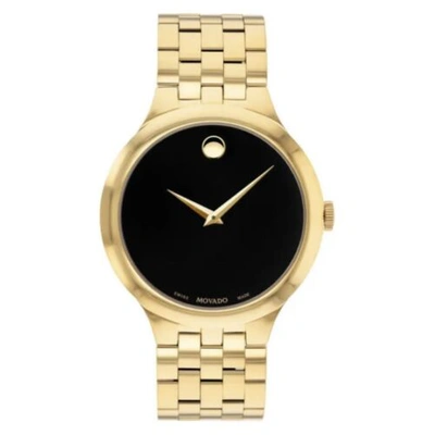 Pre-owned Movado Veturi Classic Gold Pvd Mens Stainless Steel Watch 40mm 0607417 Rare