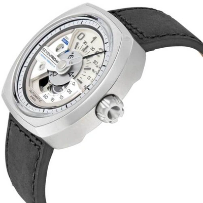 Pre-owned Sevenfriday Men's Watch V-series Silver Dial Power Reserve Leather Strap V1-01