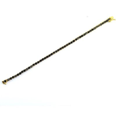Pre-owned Precious 3mm Black Diamond Tennis Bracelet In White Gold ,white Gold,rose Gold Option,