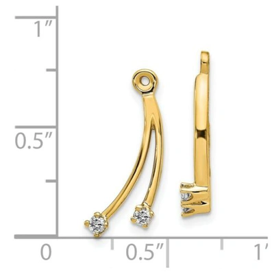 Pre-owned Goldia 14k 2 Stone Dangle Diamond Earring Jacket In Yellow
