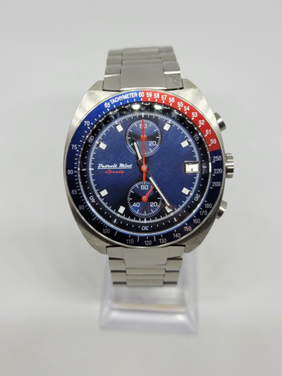Pre-owned Detroit Mint Speedy Chronograph- Blue Pogue Dial Seiko Vk61