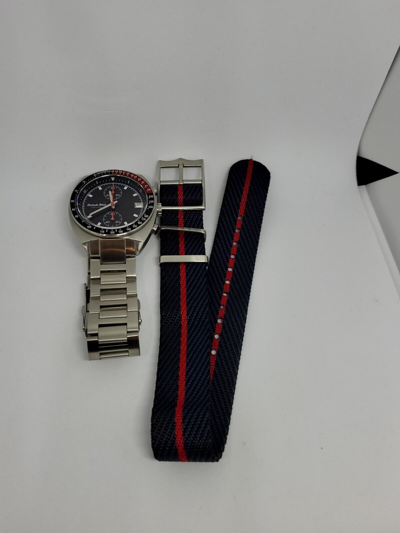 Pre-owned Detroit Mint Speedy Chronograph- Blue Pogue Dial Seiko Vk61