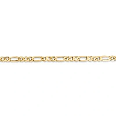 Pre-owned Samajewelers Real 14k Yellow Gold 3.25mm Flat Figaro Chain Chain Bracelet; 7 Inch