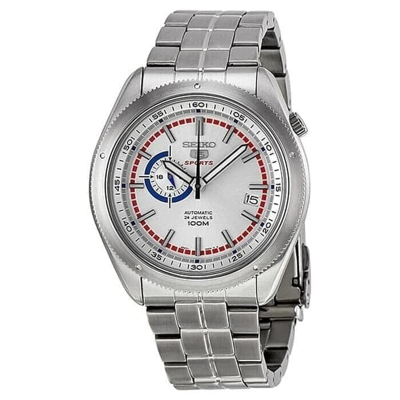 Pre-owned Seiko 5 Sports Ssa061k1 Automatic Watch Silver Exhibition Caseback 4r37