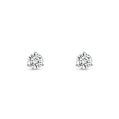 Pre-owned Shine Brite With A Diamond 3/4 Ct Round Labcreated Grown Diamond Earrings 14k White Gold D/vvs 3prong Screw In White/colorless