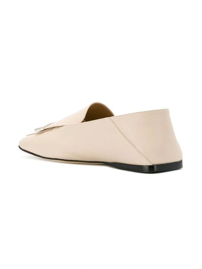 Shop Sergio Rossi Beige Leather Loafers