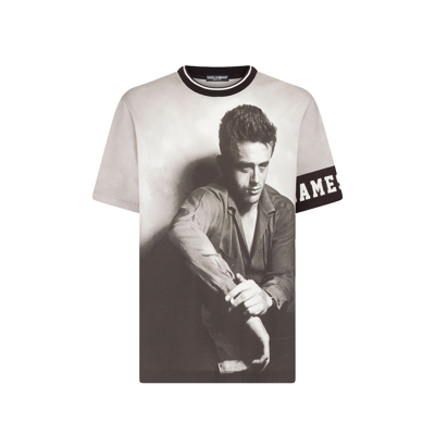 Dolce & Gabbana Cotton T-shirt With James Dean Print In Black
