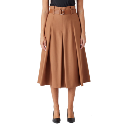 Shop Max Mara Estroso Skirt In Brown