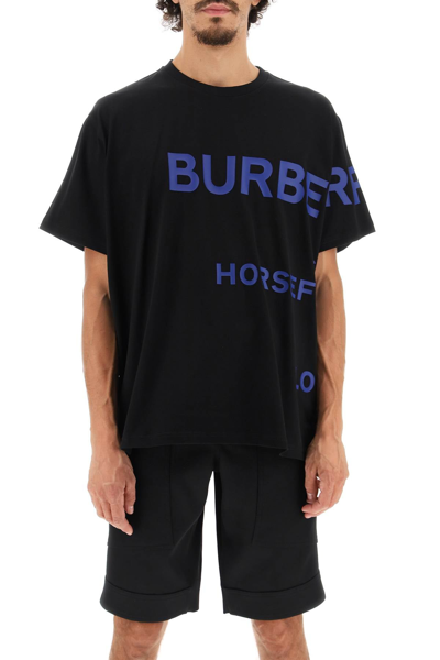 Shop Burberry Horseferry Lettering Print T-shirt In Black