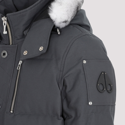 Shop Moose Knuckles 3q Fur Jacket Wintercoat In Grey