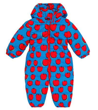 Shop Stella Mccartney Baby Printed Snowsuit In Blue/rosso