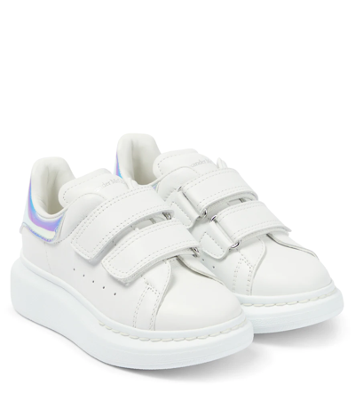 Shop Alexander Mcqueen Leather Sneakers In White/multi