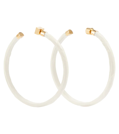 Shop Jacquemus Hoop Earrings In White