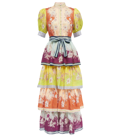 MARLOW印花苎麻纤维加长连衣裙
