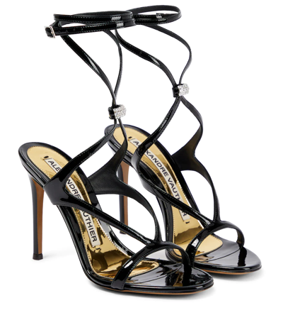 Shop Alexandre Vauthier Smila Patent Leather Embellished Sandals In Black