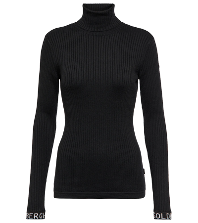 Shop Goldbergh Mira Ribbed-knit Turtleneck Sweater In Black