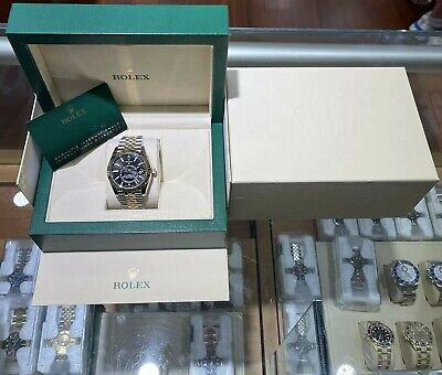 Pre-owned Rolex Sky-dweller 326933 18k Yellow Gold Ss Black Jubilee Watch B/papers Unworn
