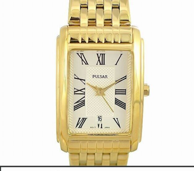 Pre-owned Pulsar Seiko  Women Gold-tone Bracelet Watch Ph7330 Quartz Silver Dial Wristwatch