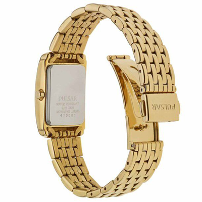 Pre-owned Pulsar Seiko  Women Gold-tone Bracelet Watch Ph7330 Quartz Silver Dial Wristwatch