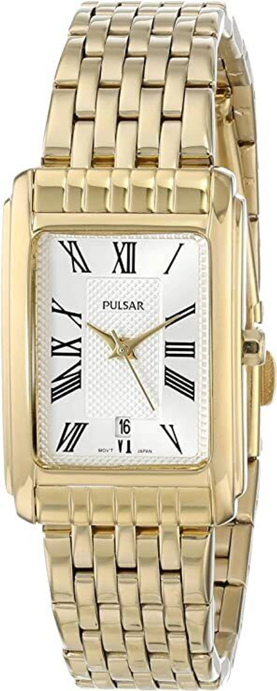 Pre-owned Pulsar Seiko  Women Gold-tone Bracelet Watch Ph7330 Quartz Silver Dial Wristwatch