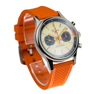 Pre-owned Sugess Watch Orange Lightning Chrono V2 Racing Seagull 1963 Swan Neck Chrono