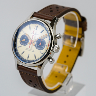 Pre-owned Sugess Watch Orange Lightning Chrono V2 Racing Seagull 1963 Swan Neck Chrono