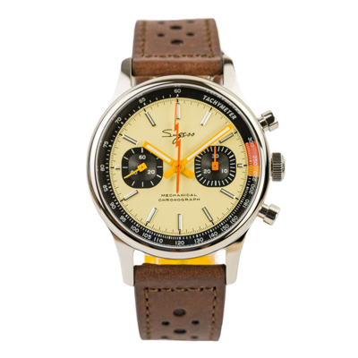 Pre-owned Sugess Watch Orange Lightning Chrono V2 Racing Seagull 1963 Swan Neck Chrono