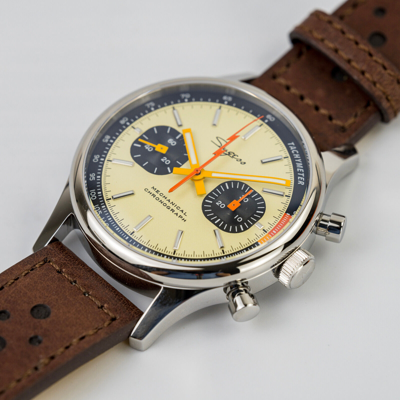 Pre-owned Sugess Watch Orange Lightning Chrono V2 Racing Seagull 1963 Swan Neck Chrono