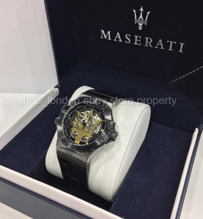 Pre-owned Maserati Potenza R8821108036 Automatic Black Men's Wrist Watch Us