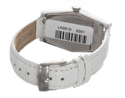 Pre-owned Royalty By Lil' Kim Aqua Master Lil' Kim Women's White Leather Diamond Watch Lk001d 0261