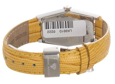 Pre-owned Royalty By Lil' Kim Aqua Master Lil' Kim Women's Yellow Leather Diamond Watch Lk001d 0222