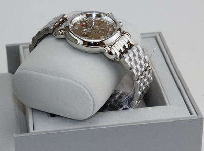 Pre-owned Michele Authentic  Csx 36 Silver Mirror Chronograph Mww03c000518 Womens Watch