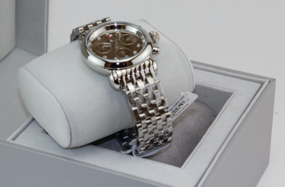 Pre-owned Michele Authentic  Csx 36 Silver Mirror Chronograph Mww03c000518 Womens Watch