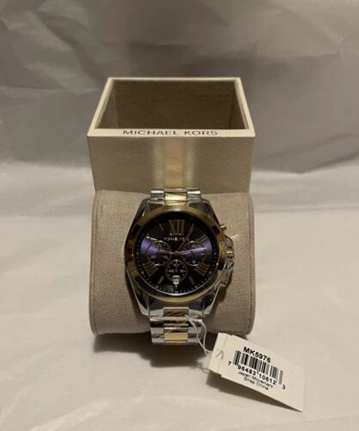 Pre-owned Michael Kors Bradshaw Mk5976 Blue Dial Lady's Watch With Tags
