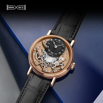 Pre-owned Office Sapphire Flywheel Watch Exhibition Auto Mechanical German Wristwatch